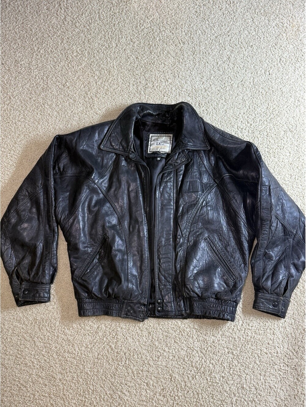 Vintage 80s-90s Christian Dior Le Connaisseur Leather Jacket Size 40